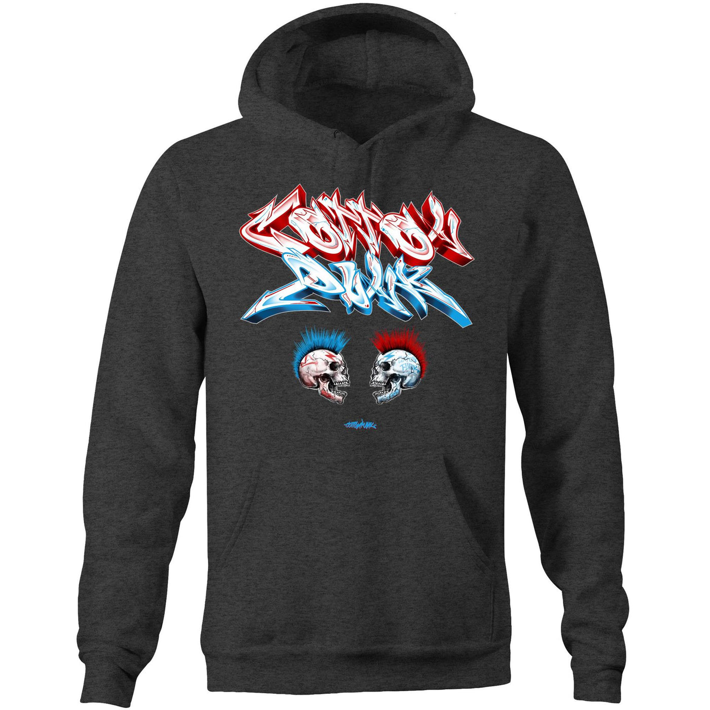 FACE 2 FACE - Mens Pocket Hoodie - FRONT PRINT