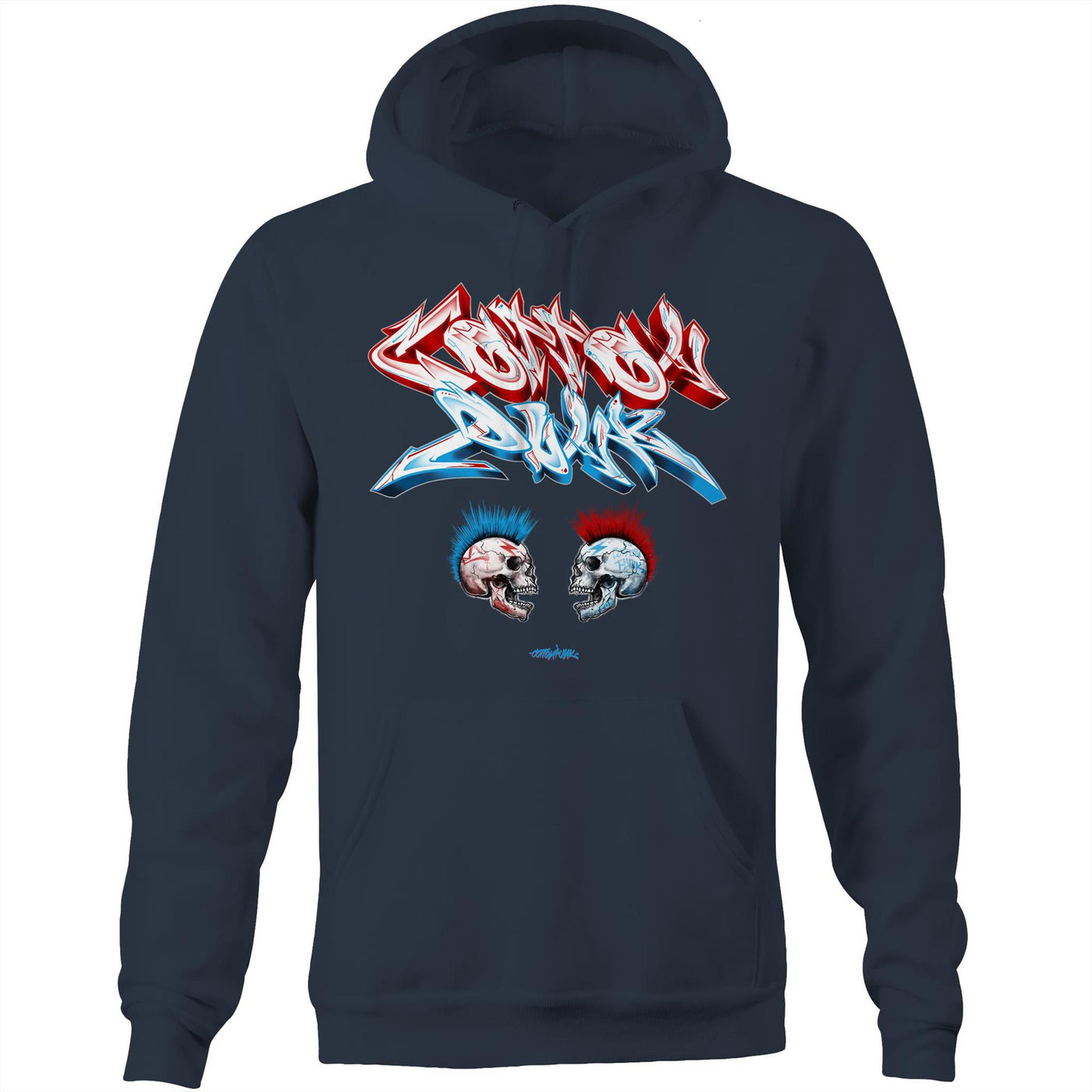 FACE 2 FACE - Mens Pocket Hoodie - FRONT PRINT