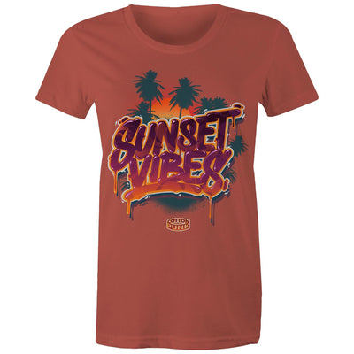 SUNSET VIBES (W) - Womens T-Shirt - FRONT PRINT