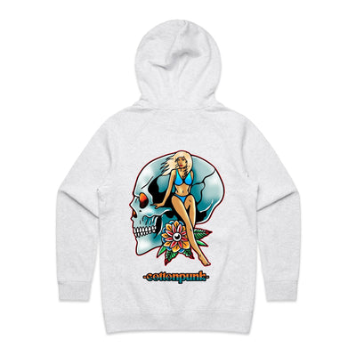 NEVER R.I.P (W) - Womens Pocket Hoodie - BACK PRINT