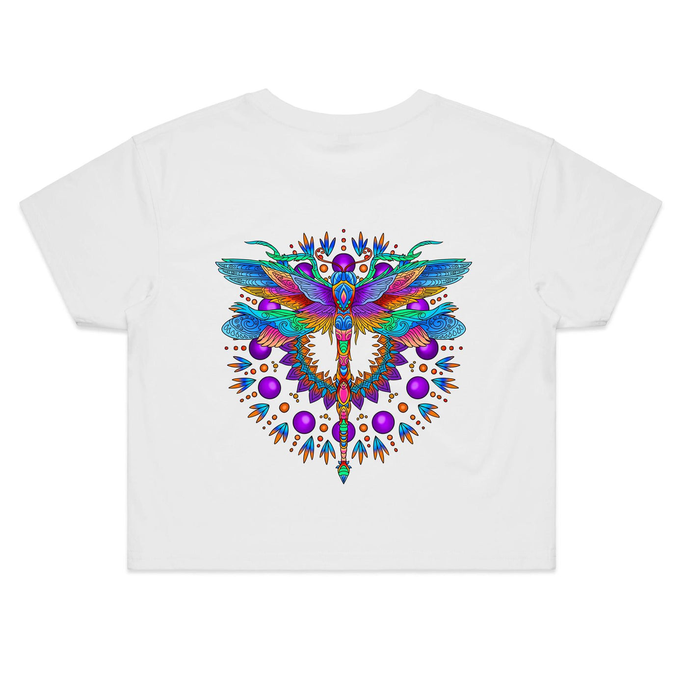 DRAGONFLY - Womens Crop T-Shirt - BACK PRINT