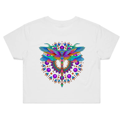 DRAGONFLY - Womens Crop T-Shirt - BACK PRINT