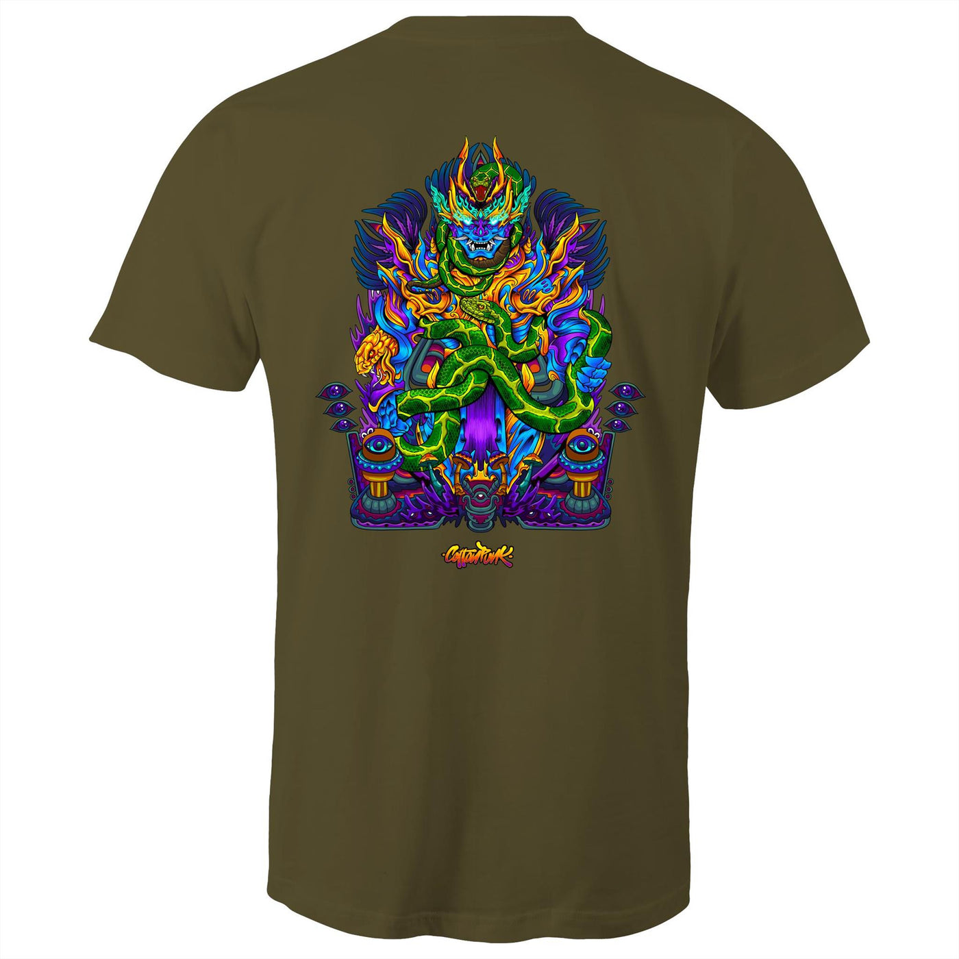 TWISTED SNAKE GOD - Mens T-Shirt - BACK PRINT