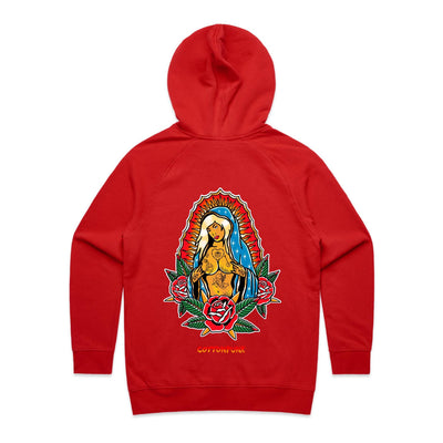 PRAY FOR BETTER TIMES (W) - Womens Pocket Hoodie - BACK PRINT