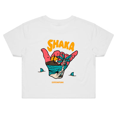 SHAKA (W) - Womens Crop T-Shirt - BACK PRINT