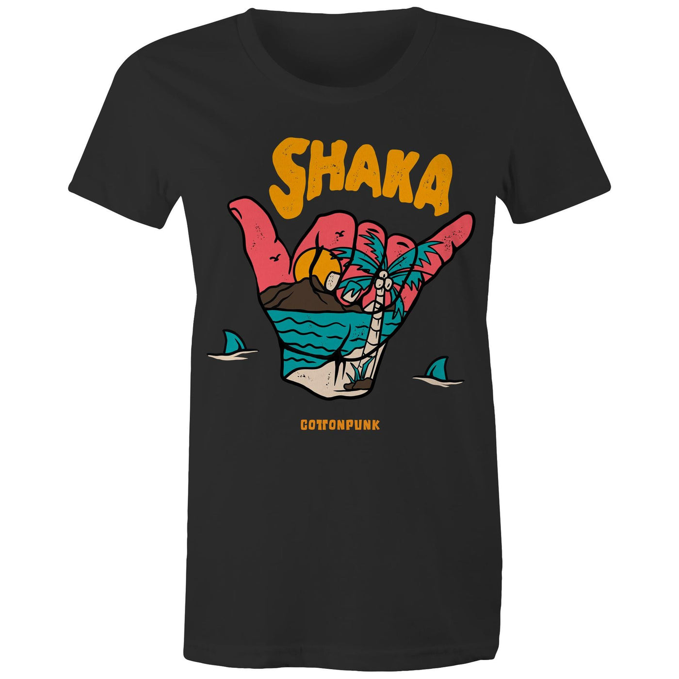 SHAKA (W) - Womens T-Shirt - FRONT PRINT