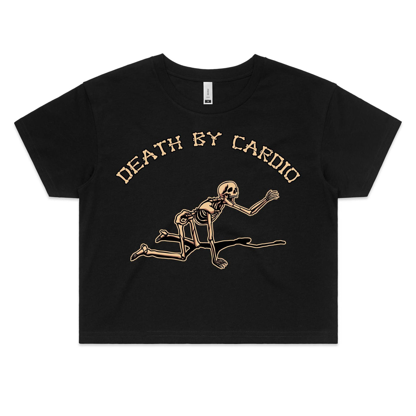 DEATH BY CARDIO (W) - Womens Crop T-Shirt - FRONT PRINT