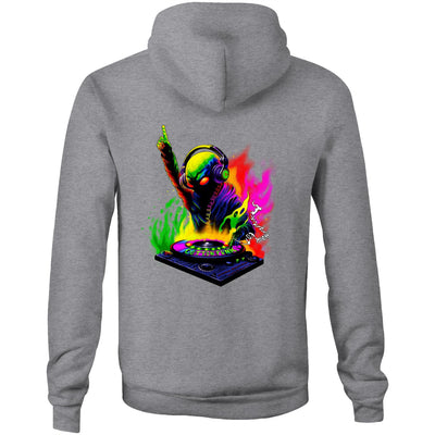 DJ WHO CARES - Mens Pocket Hoodie - BACK PRINT