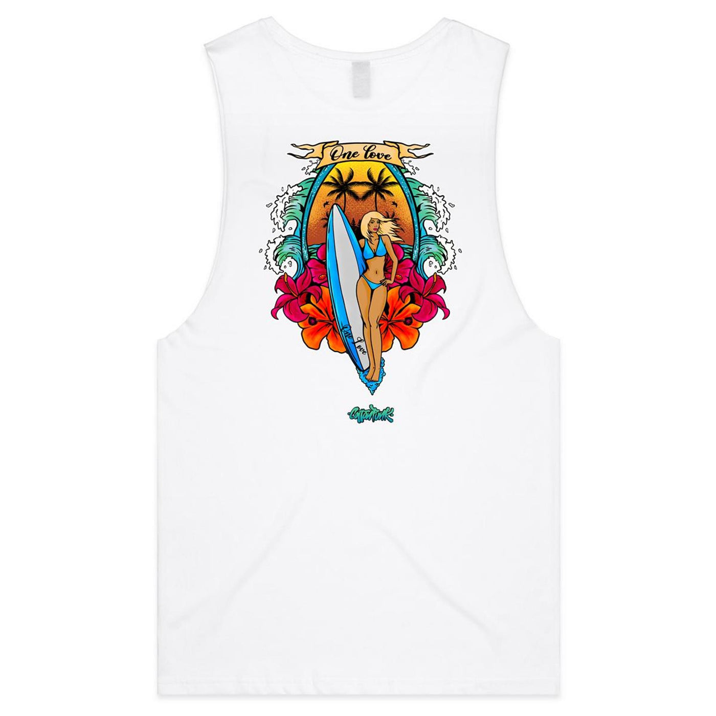 ONE LOVE - Mens Sleeveless T-Shirt - BACK PRINT