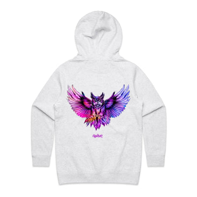 NIGHT HUNTER (W) - Womens Pocket Hoodie - BACK PRINT