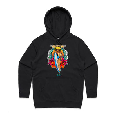 ONE LOVE (W) - Womens Pocket Hoodie - FRONT PRINT