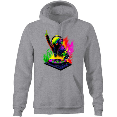 DJ WHO CARES - Mens Pocket Hoodie - FRONT PRINT