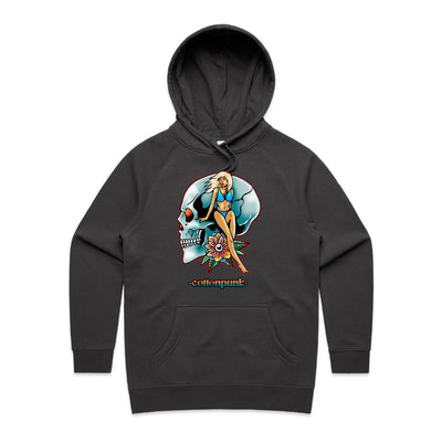 NEVER R.I.P (W) - Womens Pocket Hoodie - FRONT PRINT