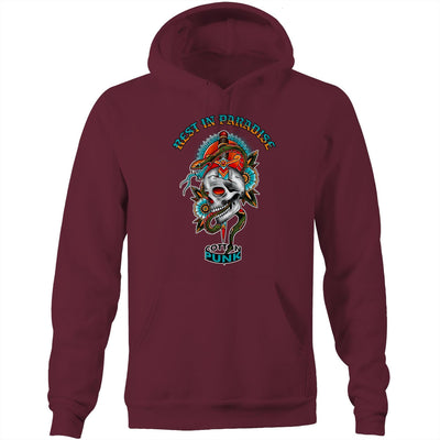 REST IN PARADISE - Mens Pocket Hoodie - FRONT PRINT