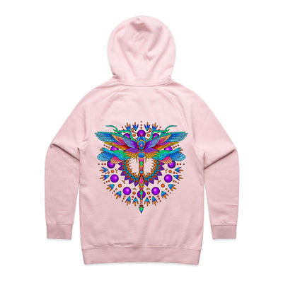 DRAGONFLY - Womens Pocket Hoodie - BACK PRINT