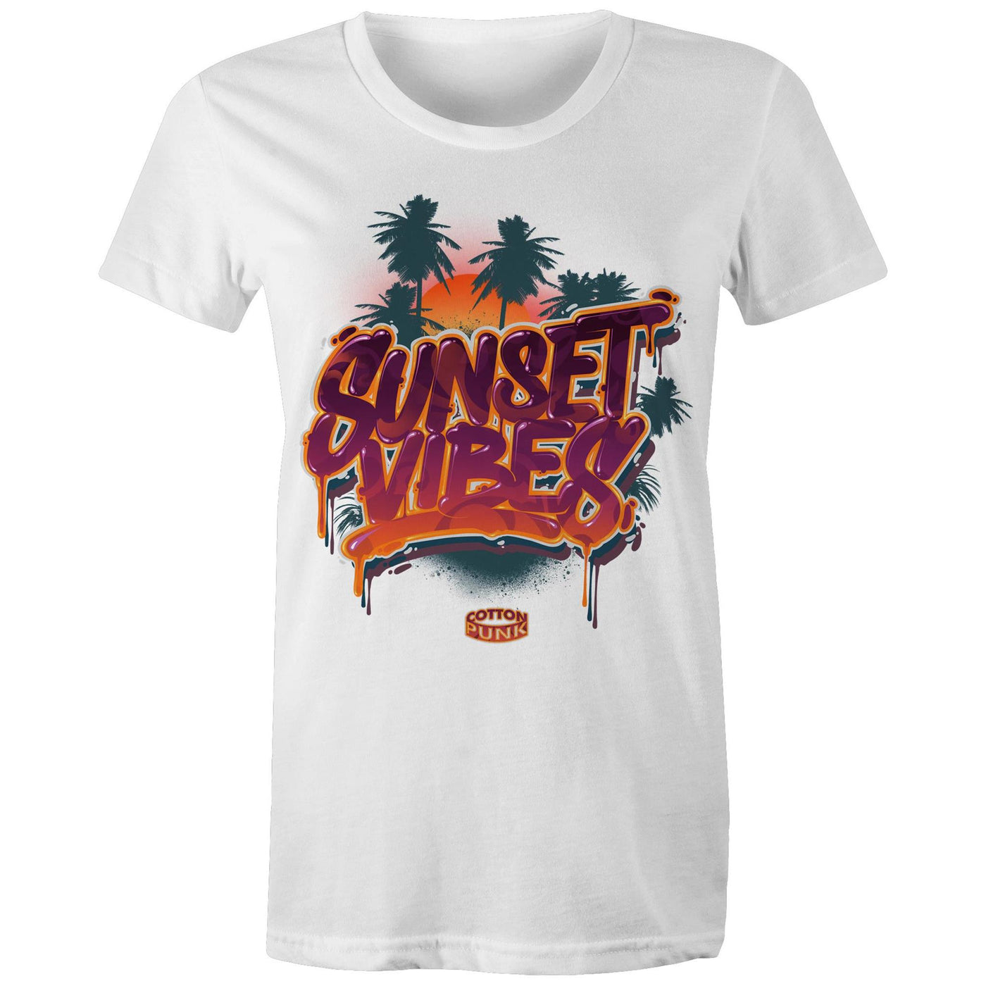 SUNSET VIBES (W) - Womens T-Shirt - FRONT PRINT