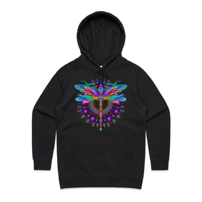 DRAGONFLY - Womens Pocket Hoodie - FRONT PRINT