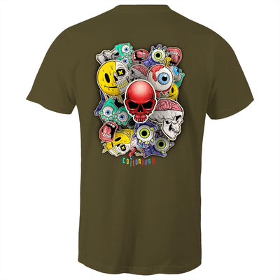 ROLLING SKULLS - Mens T-Shirt - BACK PRINT