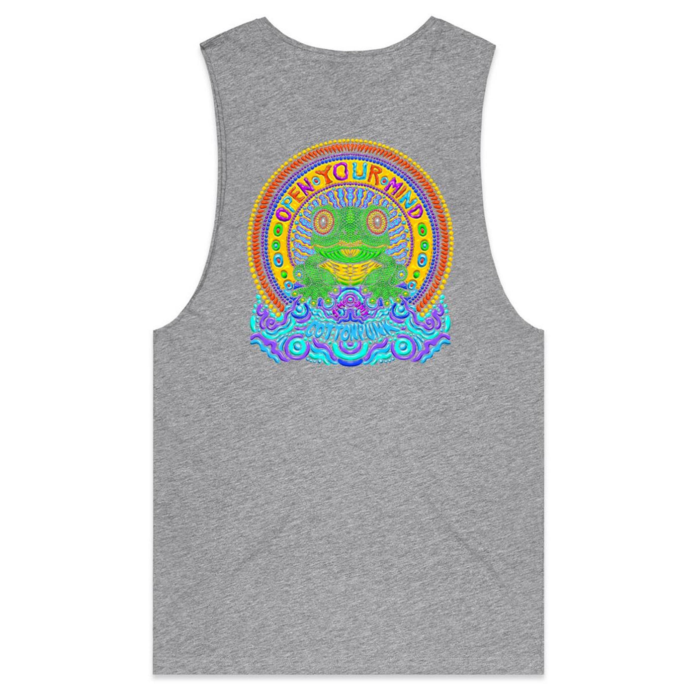 OPEN YOUR MIND - Mens Sleeveless T-Shirt - BACK PRINT