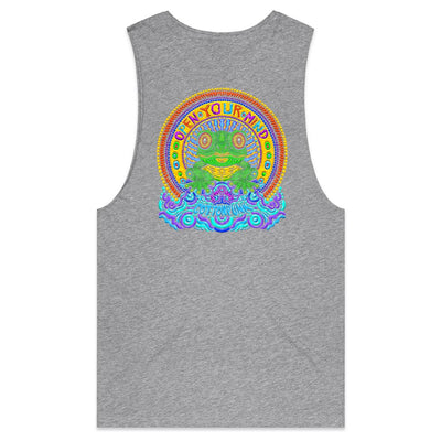 OPEN YOUR MIND - Mens Sleeveless T-Shirt - BACK PRINT