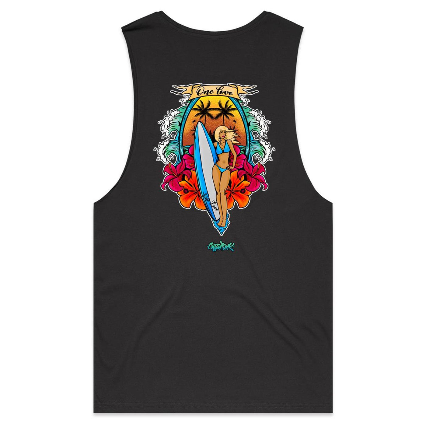 ONE LOVE - Mens Sleeveless T-Shirt - BACK PRINT