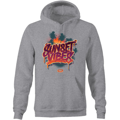 SUNSET VIBES - Mens Pocket Hoodie - FRONT PRINT