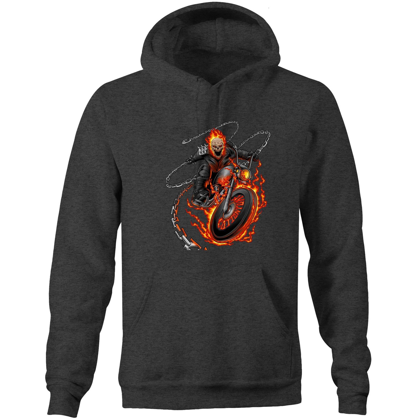 DEATH RIDER - Mens Pocket Hoodie - FRONT PRINT