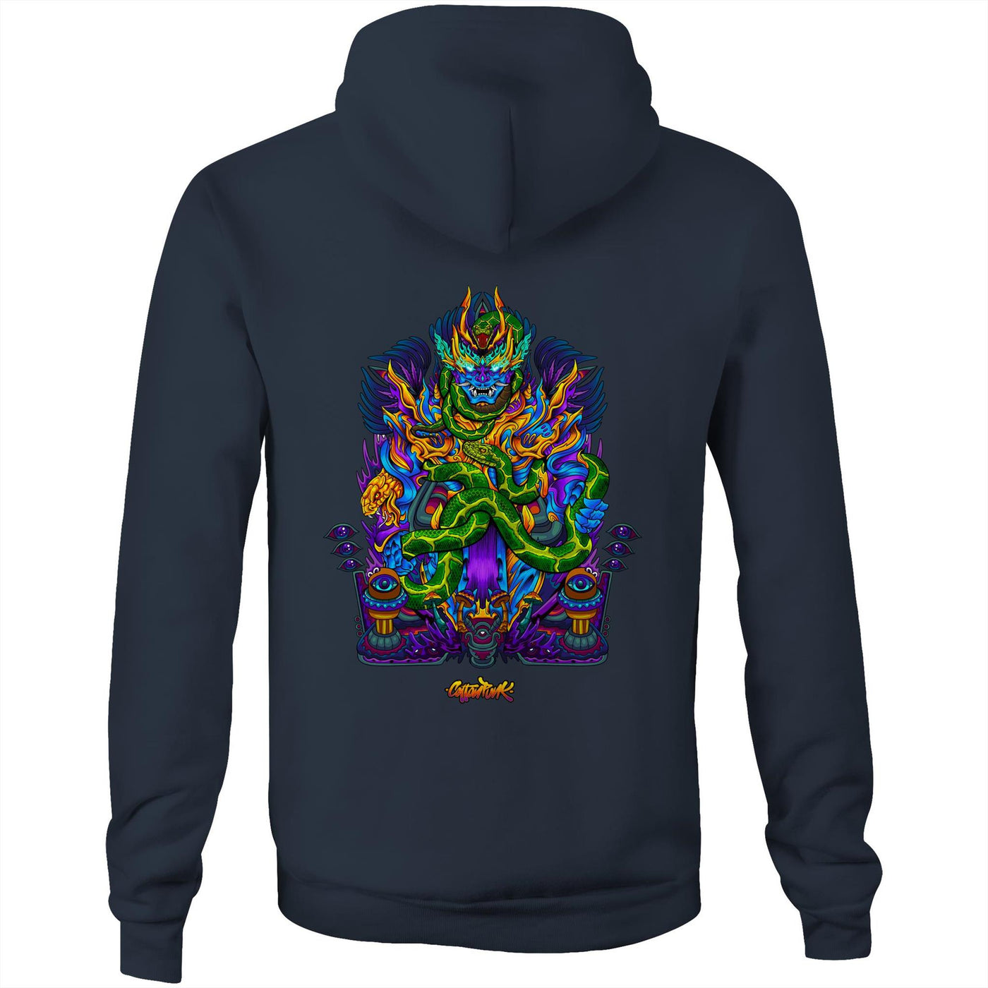 TWISTED SNAKE GOD - Mens Pocket Hoodie - BACK PRINT