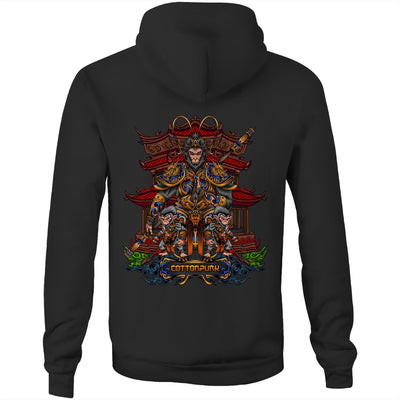 MONKEY KING 2 - Mens Pocket Hoodie - BACK PRINT