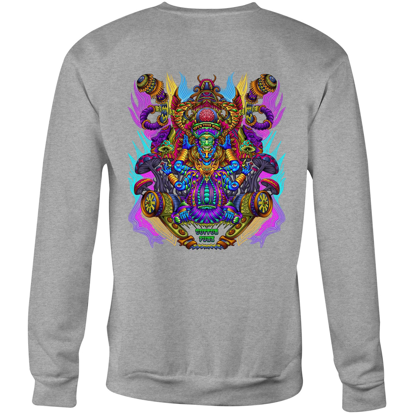 MAGIC SHROOM GOD  - Mens Sweatshirt - BACK PRINT