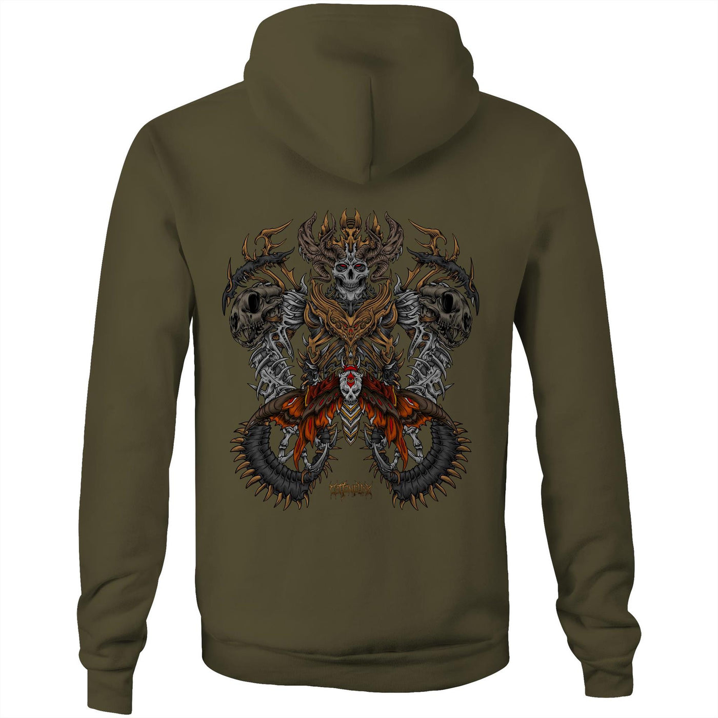 DEATHMOTH KING - Mens Pocket Hoodie - BACK PRINT