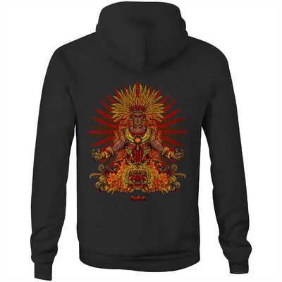 BURNING SUN GOD - Mens Pocket Hoodie - BACK PRINT