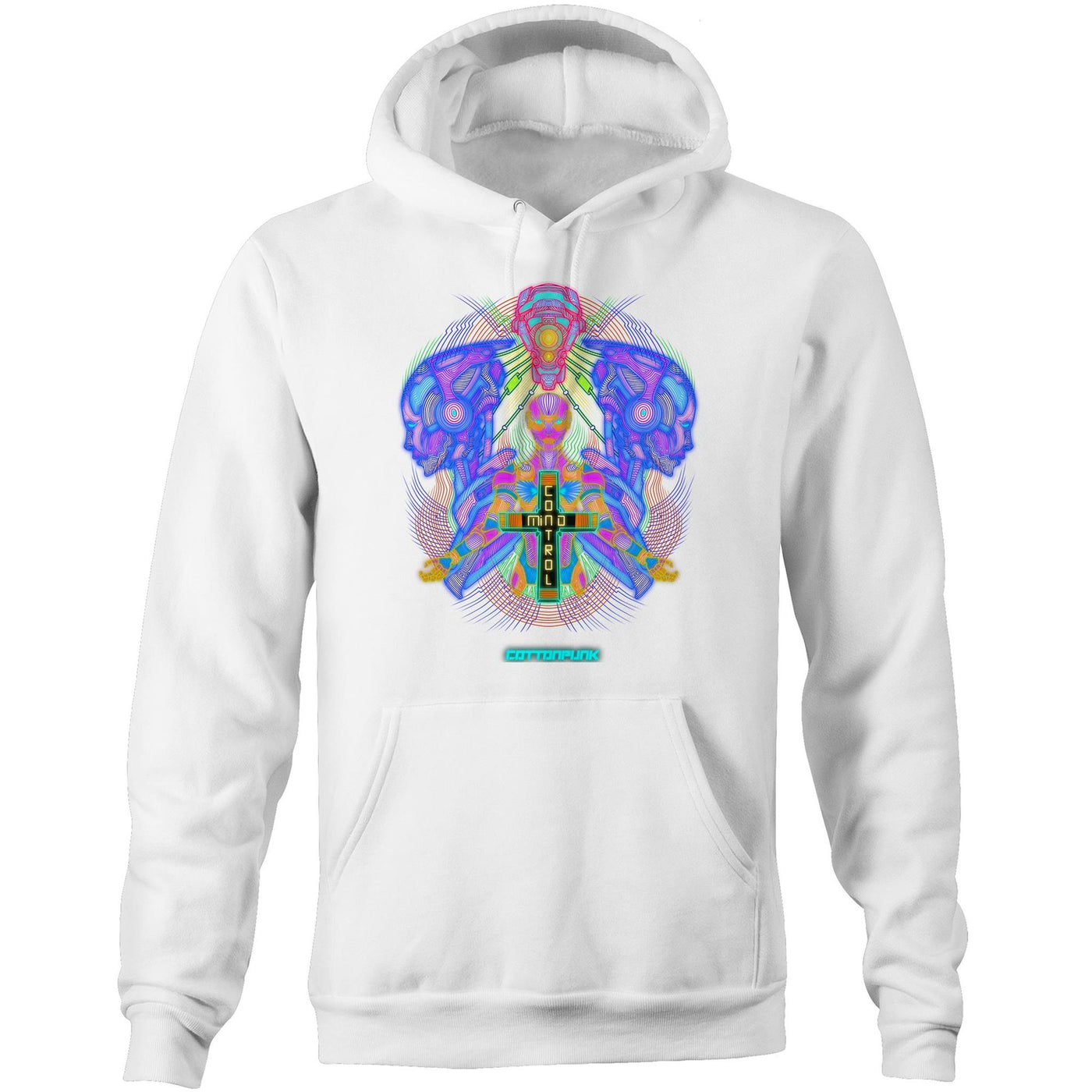 MIND CONTROL - Mens Pocket Hoodie - FRONT PRINT