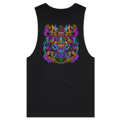 MAGIC SHROOM GOD - Mens Sleeveless T-Shirt - BACK PRINT