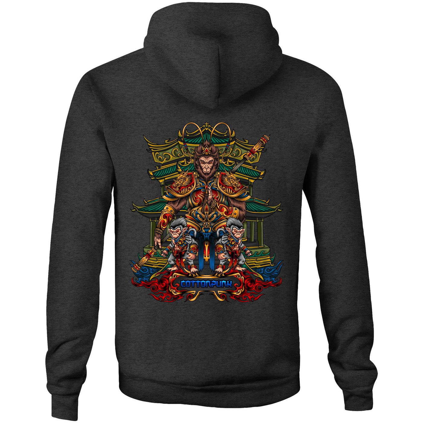 MONKEY KING - Mens Pocket Hoodie - BACK PRINT