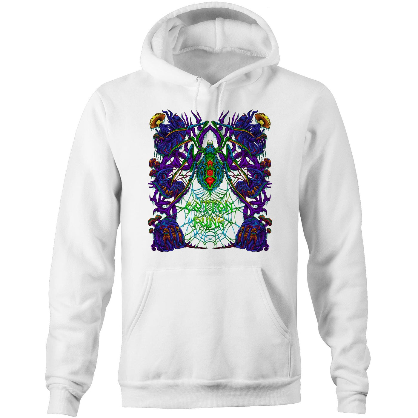 MAGIC BLACK WIDOW - Mens Pocket Hoodie - FRONT PRINT