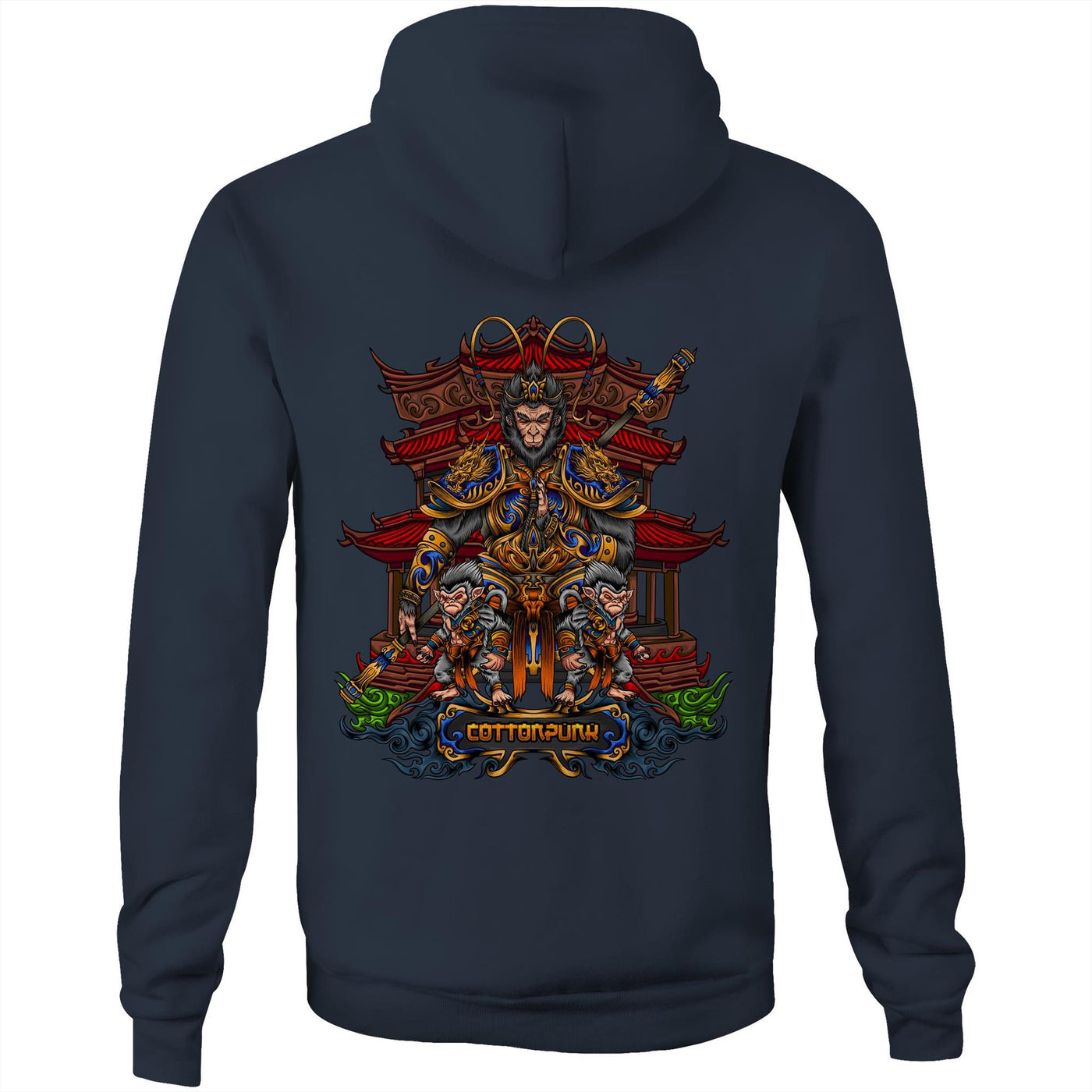 MONKEY KING 2 - Mens Pocket Hoodie - BACK PRINT