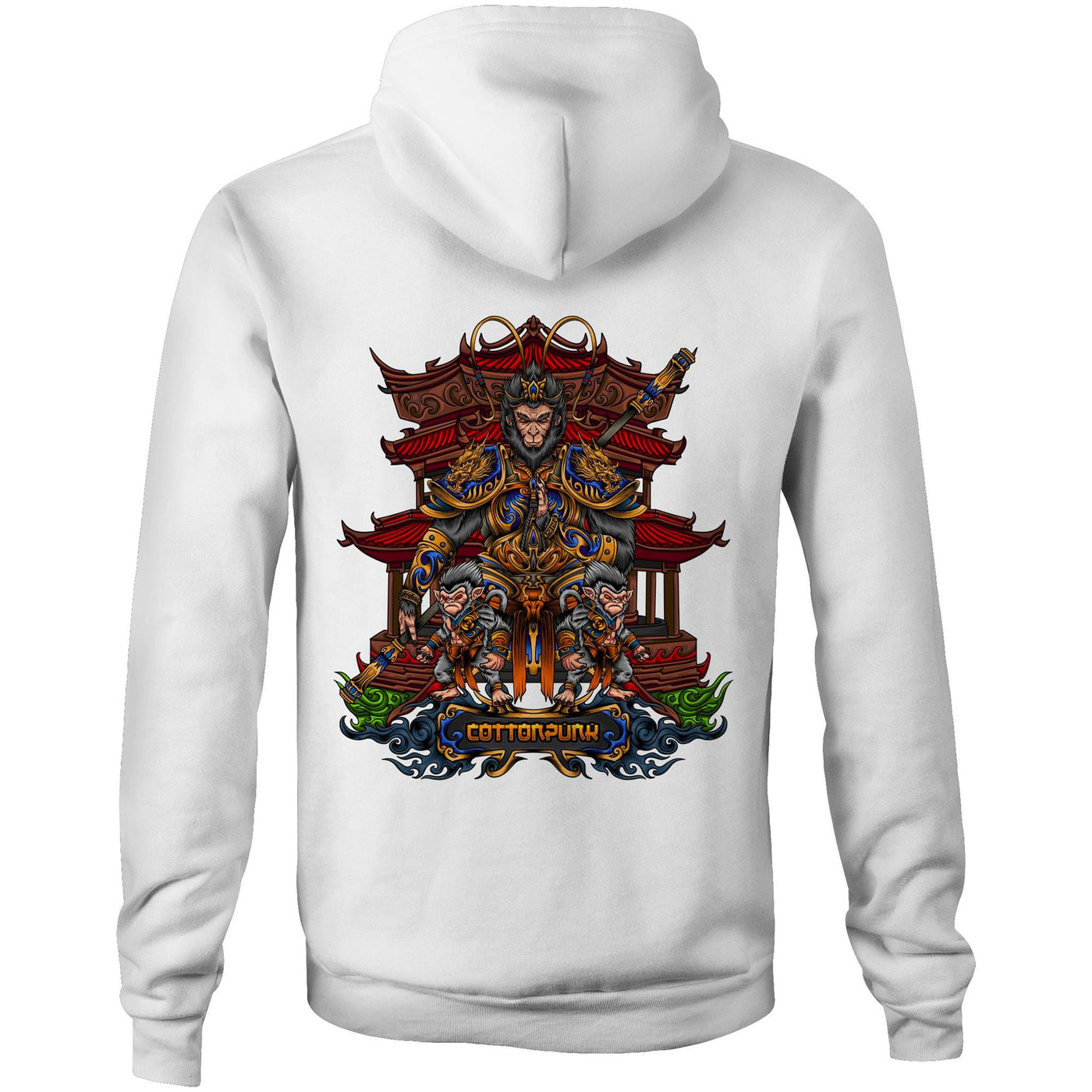 MONKEY KING 2 - Mens Pocket Hoodie - BACK PRINT