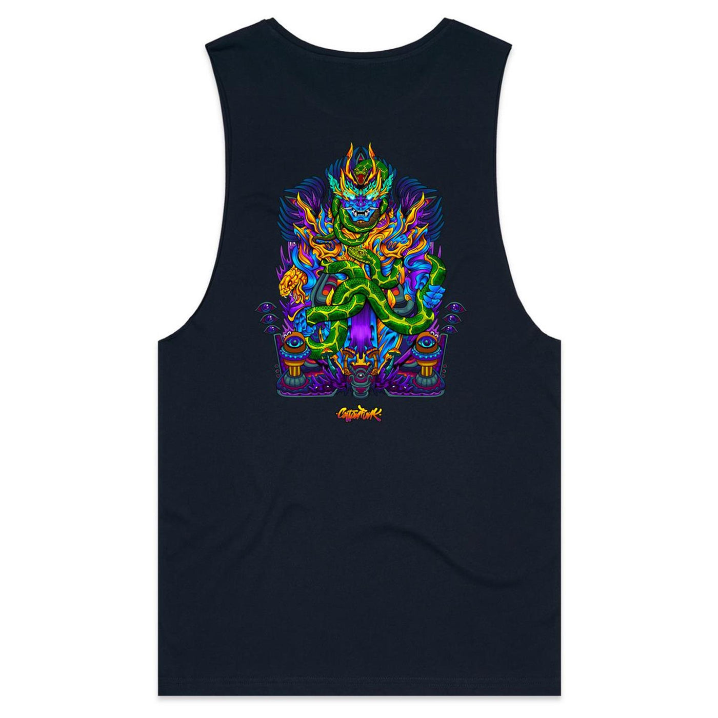 TWISTED SNAKE GOD - Mens Sleeveless T-Shirt - BACK PRINT