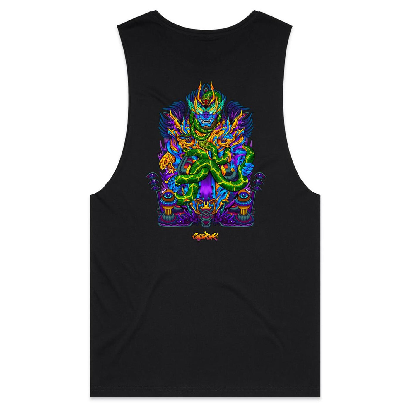 TWISTED SNAKE GOD - Mens Sleeveless T-Shirt - BACK PRINT