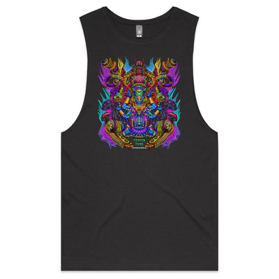 MAGIC SHROOM GOD - Mens Sleeveless T-Shirt - FRONT PRINT