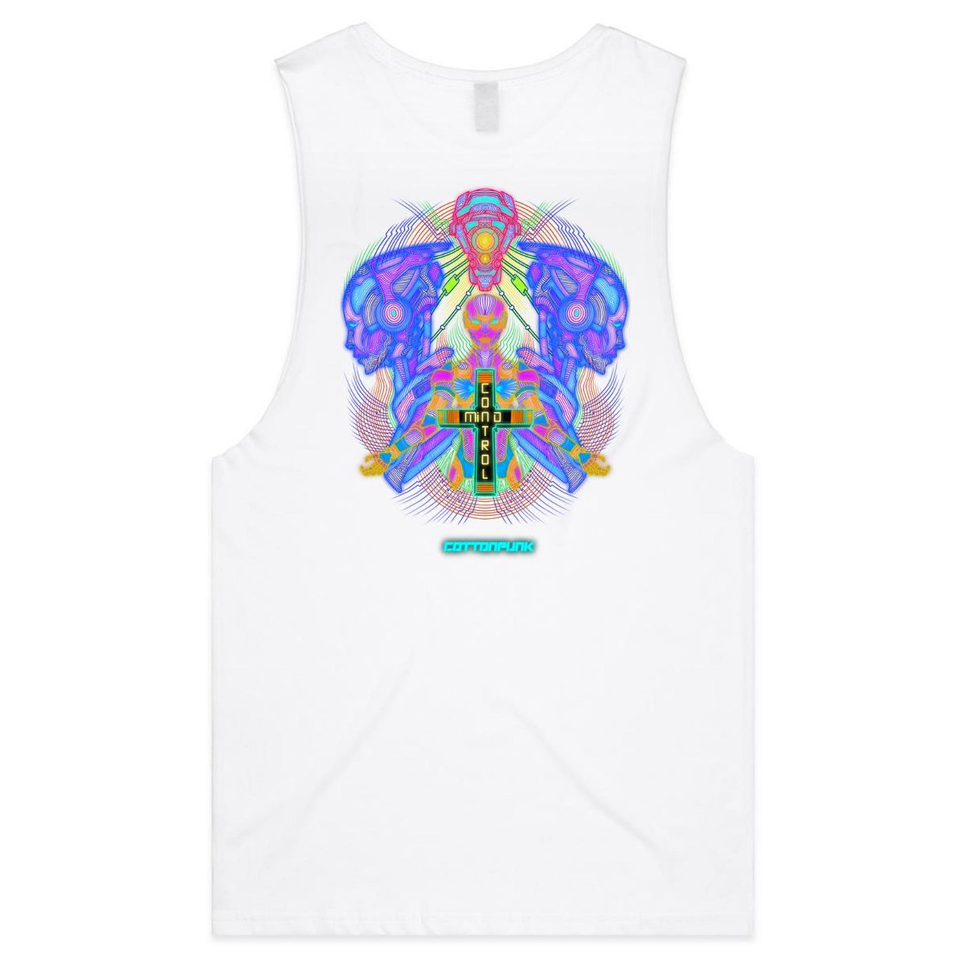 MIND CONTROL - Mens Sleeveless T-Shirt - BACK PRINT