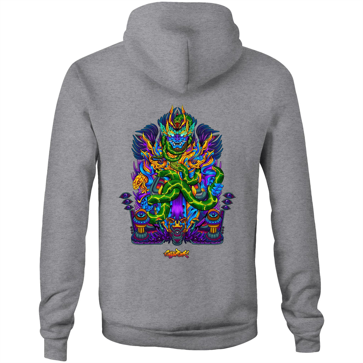 TWISTED SNAKE GOD - Mens Pocket Hoodie - BACK PRINT