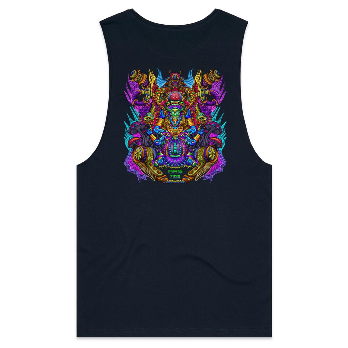 MAGIC SHROOM GOD - Mens Sleeveless T-Shirt - BACK PRINT