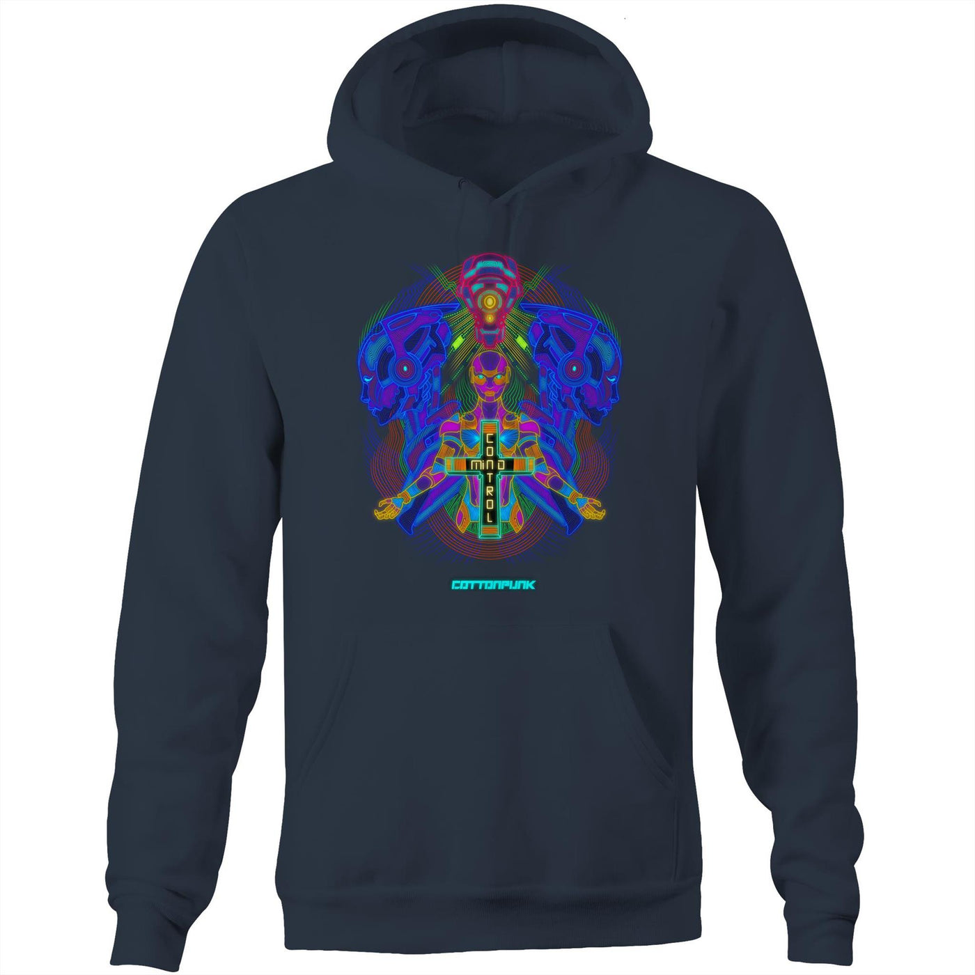 MIND CONTROL - Mens Pocket Hoodie - FRONT PRINT