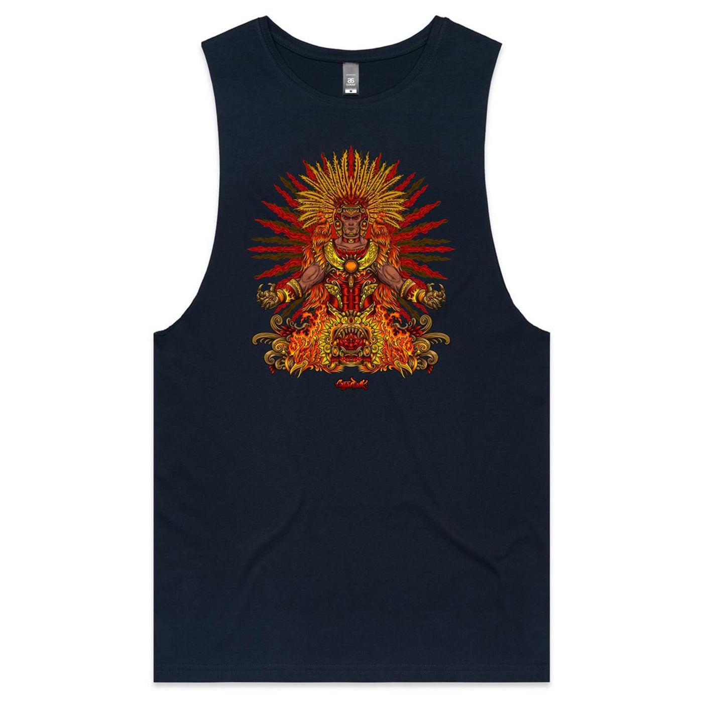 BURNING SUN GOD - Mens Sleeveless T-Shirt - FRONT PRINT