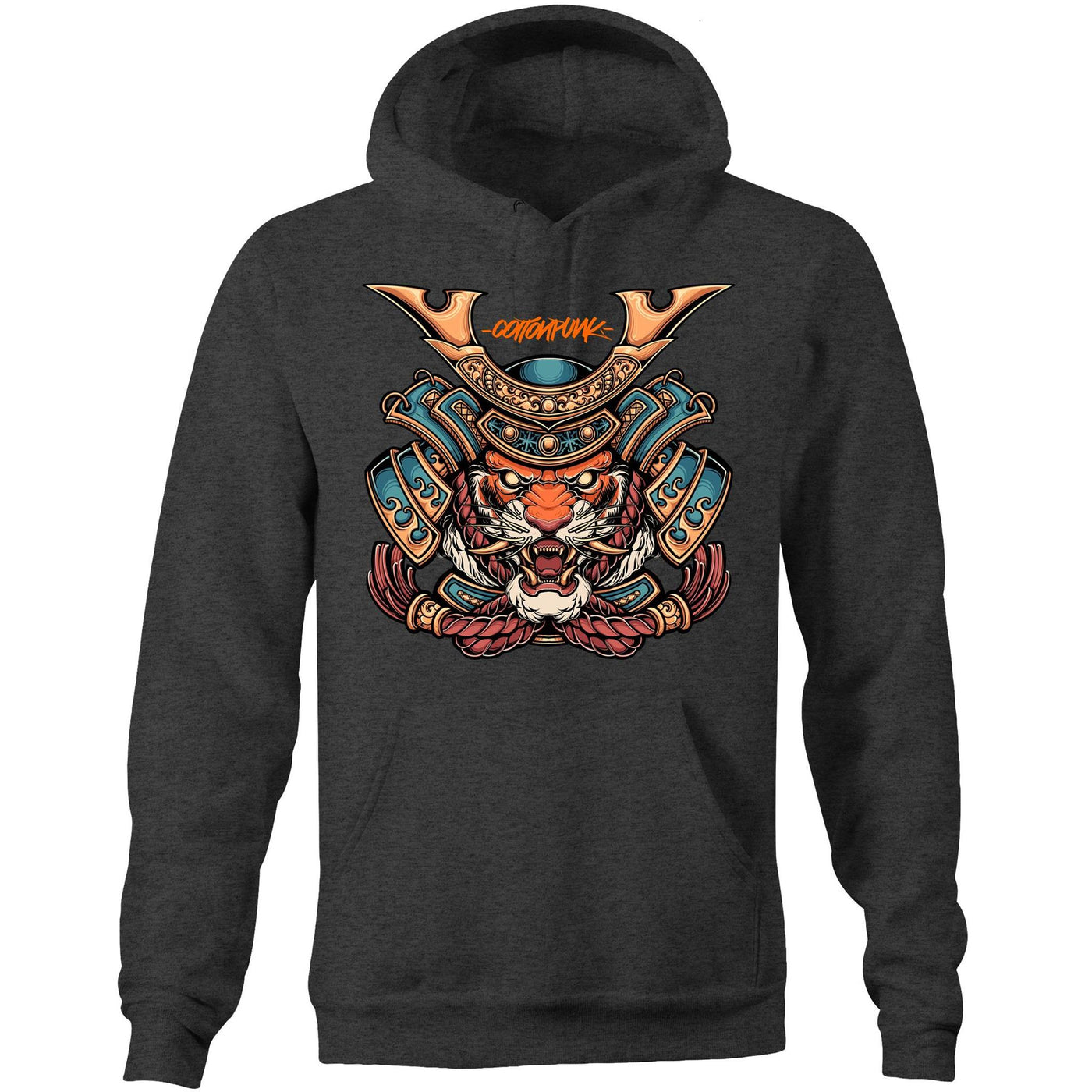 SPIRIT TIGER - Mens Pocket Hoodie - FRONT PRINT