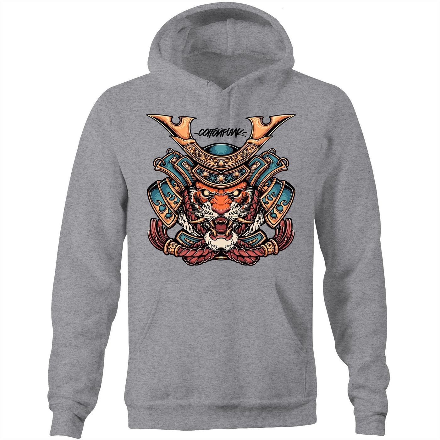 SPIRIT TIGER - Mens Pocket Hoodie - FRONT PRINT