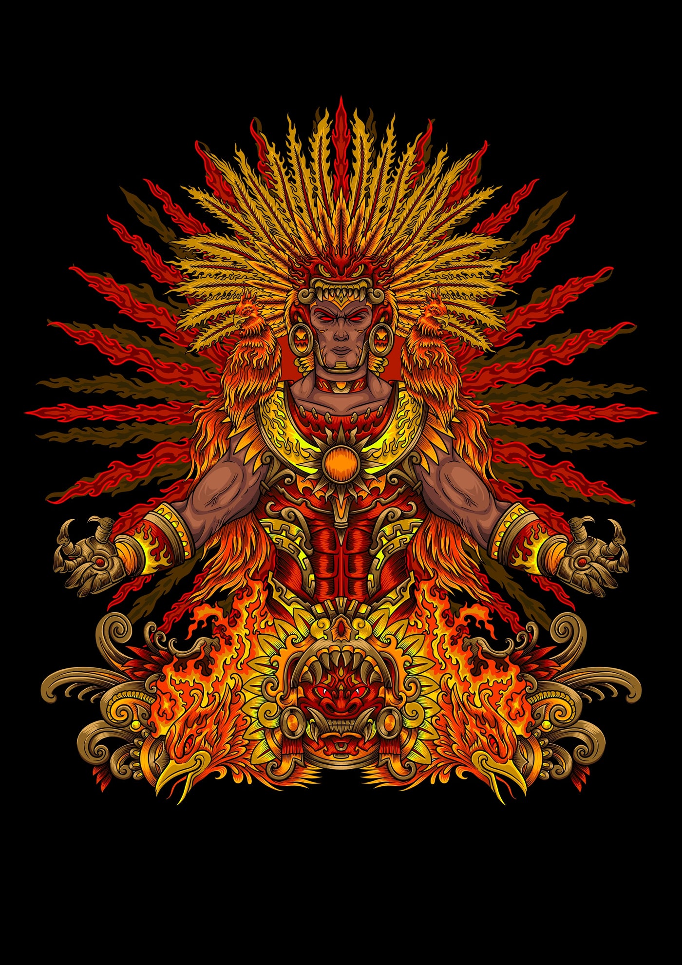 BURNING SUN GOD WALL ART