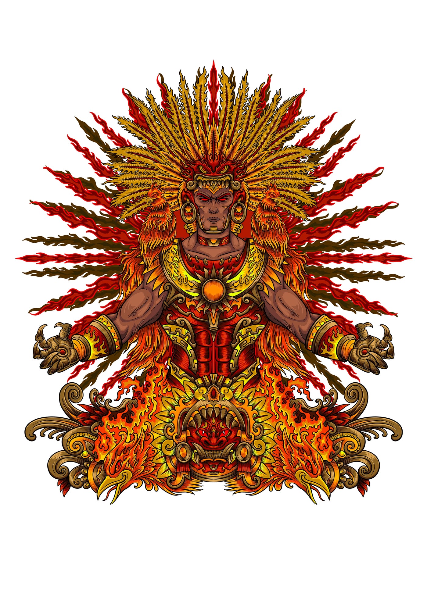 BURNING SUN GOD WALL ART